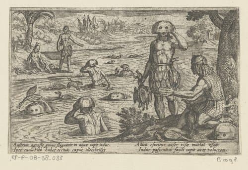Vermomde lokkers vangen ganzen by Antonio Tempesta