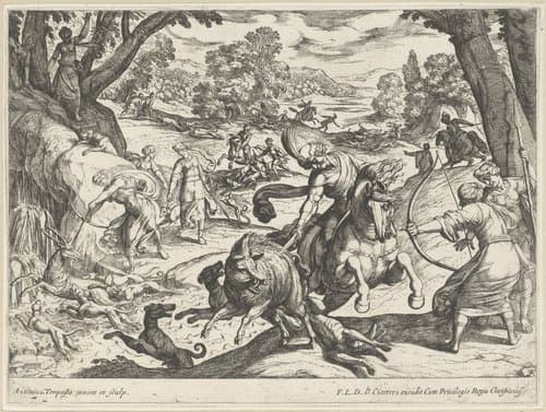 Jacht op everzwijnen en herten by Antonio Tempesta