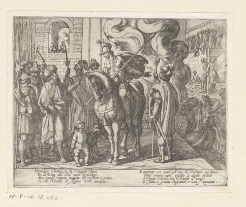 Illustratie bij Canto II van Tasso's 'Gerusalemme Liberata' by Antonio Tempesta