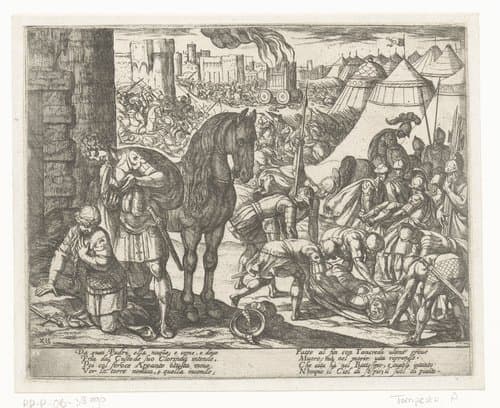 Illustratie bij Canto XII van Tasso's 'Gerusalemme Liberata' by Antonio Tempesta
