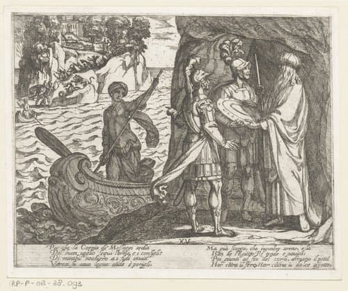 Illustratie bij Canto XV van Tasso's 'Gerusalemme Liberata' by Antonio Tempesta