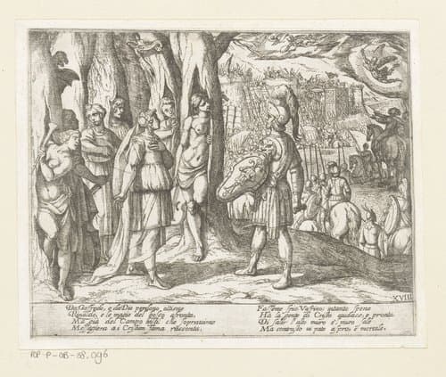 Illustratie bij Canto XVIII van Tasso's 'Gerusalemme Liberata' by Antonio Tempesta