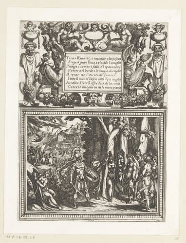 Illustratie bij Canto XVIII van Tasso's 'Gerusalemme Liberata' by Antonio Tempesta