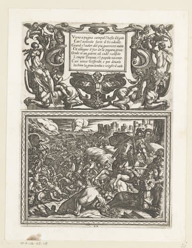 Illustratie bij Canto XX van Tasso's 'Gerusalemme Liberata' by Antonio Tempesta