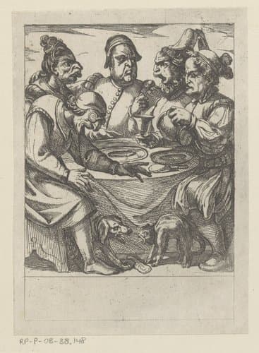 Maaltijd met hond en kat by Antonio Tempesta