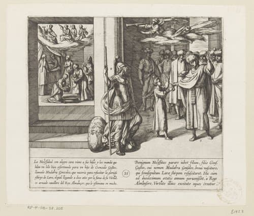 De schikgodinnen weven de levensdraad van Mudarra by Antonio Tempesta