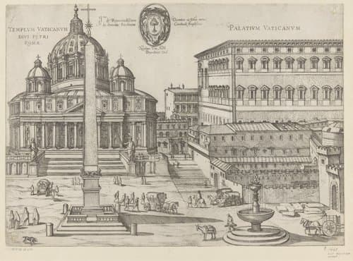Templum Vaticanum divi Petri Romae/ Palatium Vaticanum by Antonio Tempesta