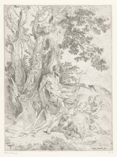 Heilige Hieronymus in de wildernis by Pietro Testa