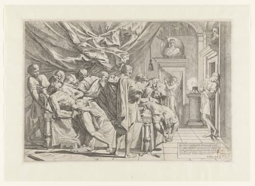 Dood van Cato by Pietro Testa