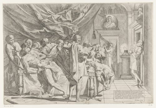 Dood van Cato by Pietro Testa
