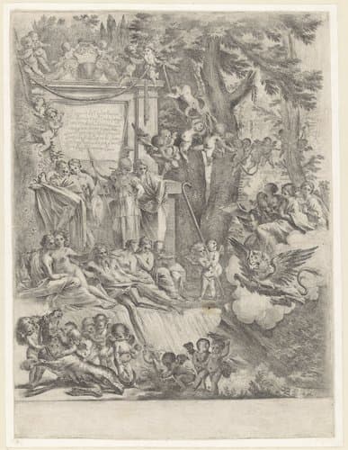 Allegorie op de benoeming van Marcantonio Franciotti tot bisschop van Lucca by Pietro Testa