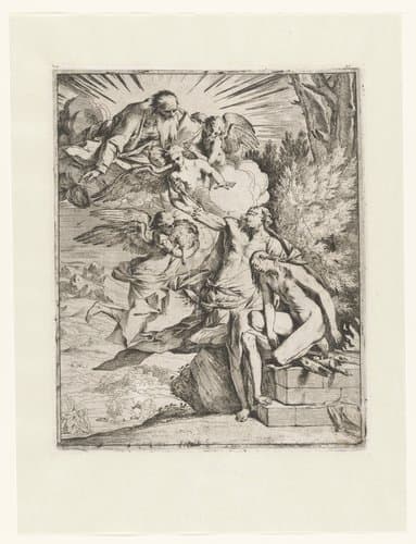 Offer van Isaak by Pietro Testa