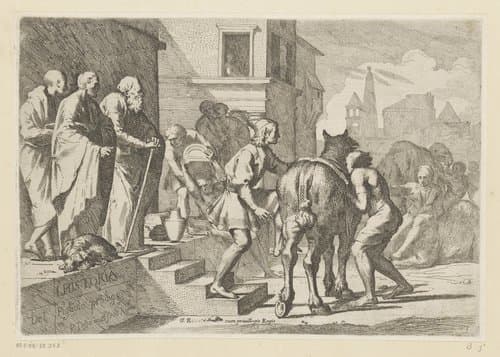 Vertrek van de verloren zoon by Pietro Testa