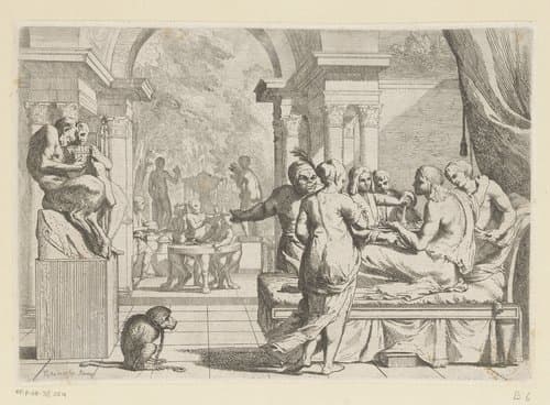 Verloren zoon verbrast zijn rijkdom by Pietro Testa