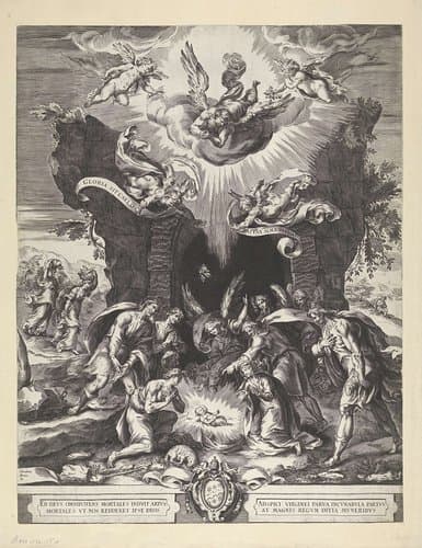 Aanbidding door de herders by anonymous