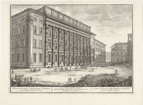 Resten van de Tempel van Hadrianus te Rome by Giovanni Maria Cassini