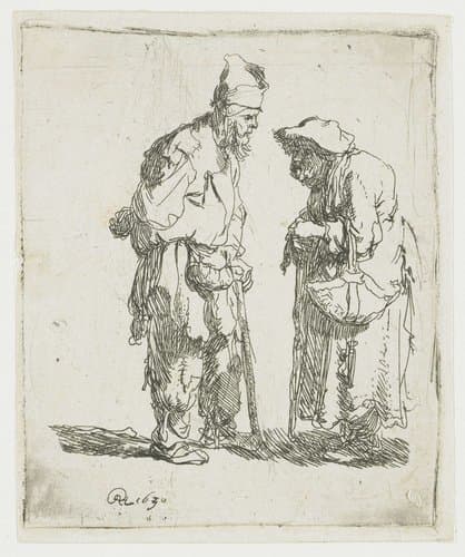 Beggar Man and Woman Conversing by Rembrandt van Rijn