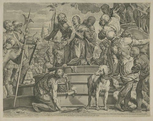 Het martelaarschap van de heilige Justina van Padua (onderste helft) by anonymous