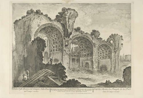 Veduta degli Avanzi del Tempio della Pace nel Campo vaccino / Vue des Restes du Temple de la Paix dans le Campo vaccino by Marco Carloni