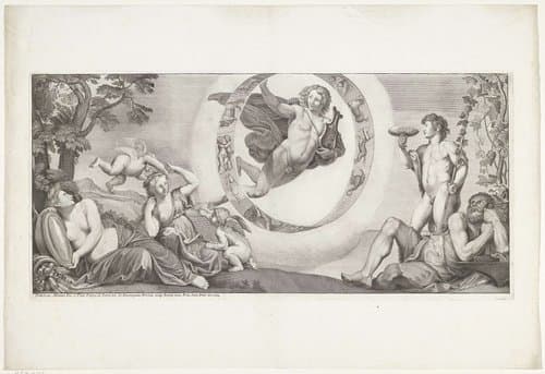 Apollo omlijst door dierenriem by Giovanni Girolamo Frezza