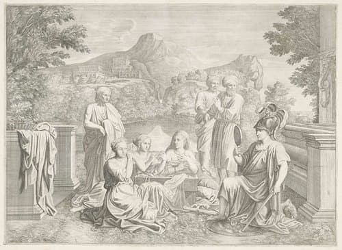 Achilles door Odysseus herkend temidden van de dochters van Lycomedes by Pietro del Po