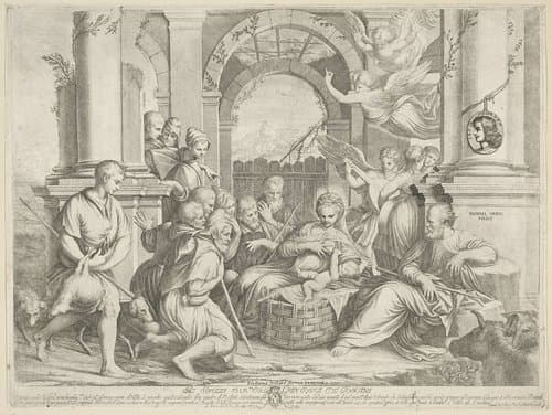 Aanbidding door de herders by Pietro del Po