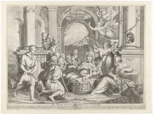 Aanbidding door de herders by Pietro del Po