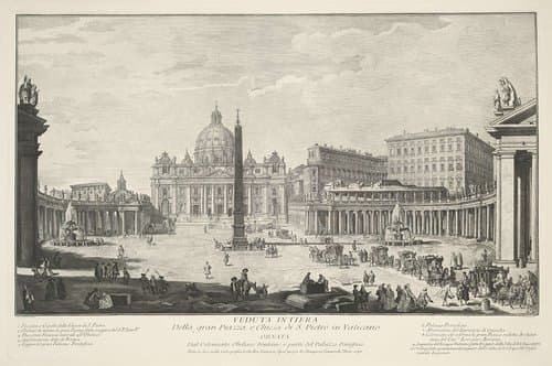 Veduta intiera della gran Piazza, e Chiesa di S. Pietro in Vaticano by Francesco Polanzani