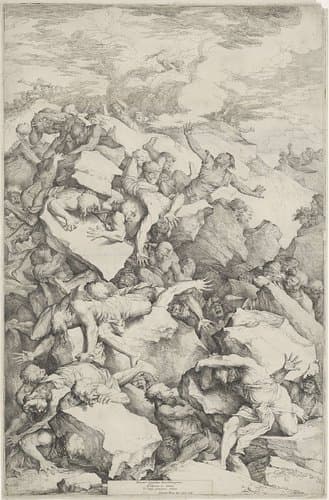 De val van de giganten by Salvator Rosa