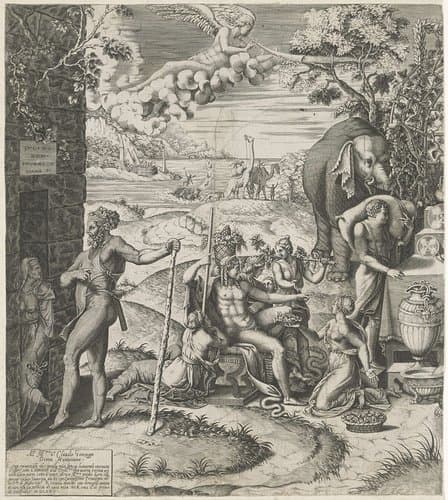 Huwelijksfeest van Amor en Psyche (linker deel)