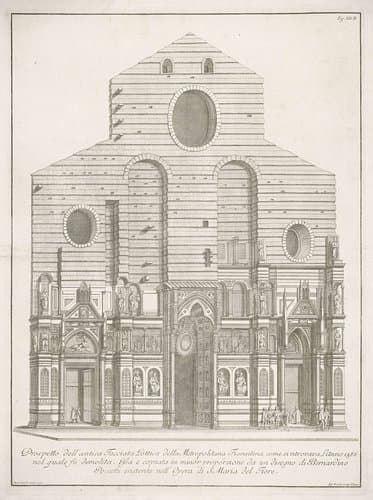 Façade van de Santa Maria del Fiore te Florence by Bernardo Sansone Sgrilli