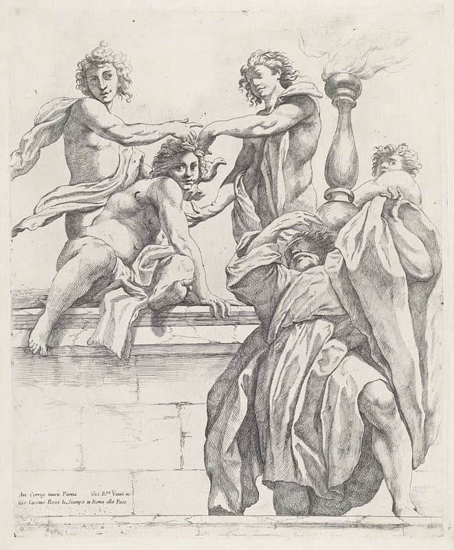 Koepeldecoraties door Correggio in de S. Giovanni Evangelista in Parma