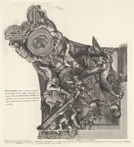 Gewelfdecoratie uit Pallazzo Barberini by anonymous