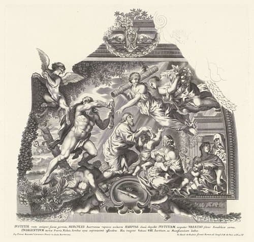 Plafondschilderingen in de salon van het Palazzo Barberini by anonymous