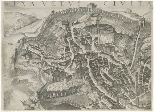 Plattegrond van Siena (deel midden links) by anonymous