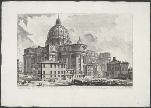 Veduta dell'esterno della gran Basilica di S. Pietro in Vaticano by Giovanni Battista Piranesi