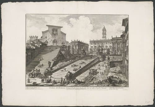 Veduta del Romano Campidoglio con Scalinata che va alla Chiesa d'Araceli by Giovanni Battista Piranesi