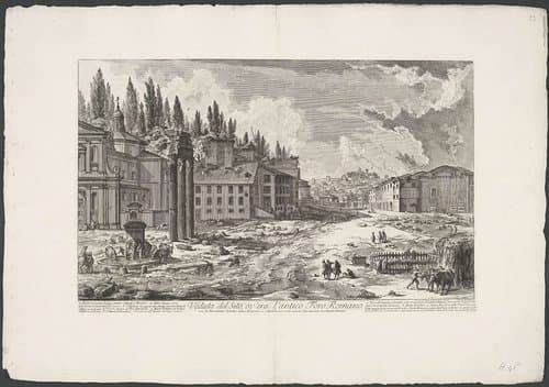 Forum Romanum met de Tempel van Jupiter Stator te Rome by Giovanni Battista Piranesi
