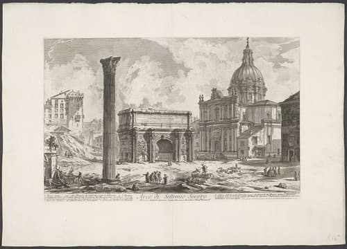 Boog van Septimius Severus op het Forum Romanum by Giovanni Battista Piranesi