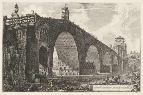 Milvische brug te Rome by Giovanni Battista Piranesi