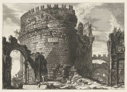 Tombe van Caecilia Metella te Rome by Giovanni Battista Piranesi