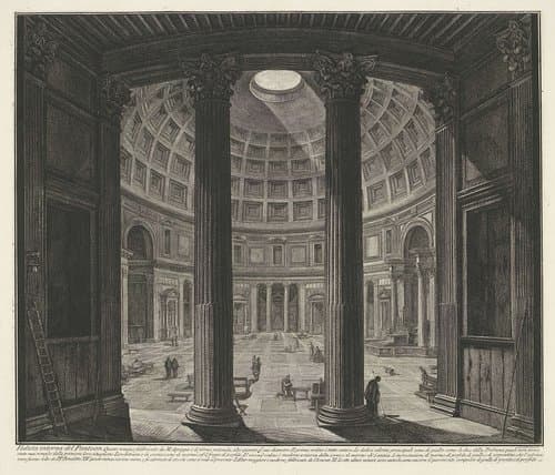 Interieur van het Pantheon te Rome by Giovanni Battista Piranesi