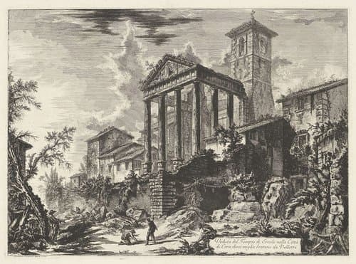 Veduta del Tempio di Ercole nella Città di Cora, dieci miglia lontano da Velletri by Giovanni Battista Piranesi