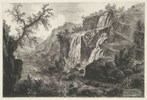 Watervallen te Tivoli by Giovanni Battista Piranesi