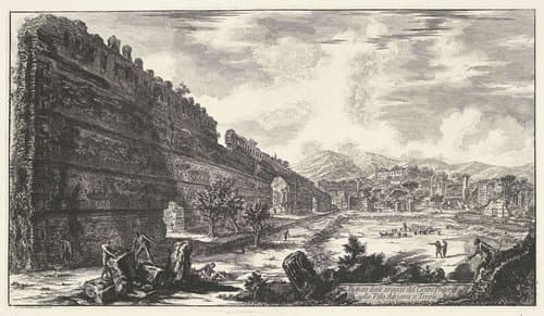 Pecile in de Villa Adriana te Tivoli by Giovanni Battista Piranesi