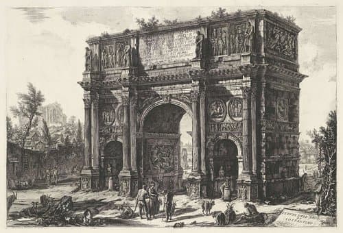 Boog van Constantijn te Rome by Giovanni Battista Piranesi