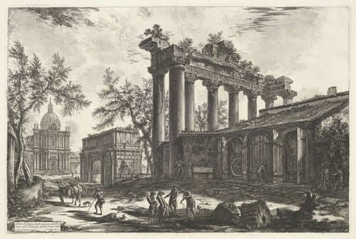 Tempel van Saturnus te Rome by Giovanni Battista Piranesi