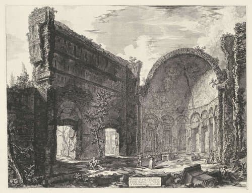 Bibliotheek in de Villa Adriana te Tivoli by Giovanni Battista Piranesi
