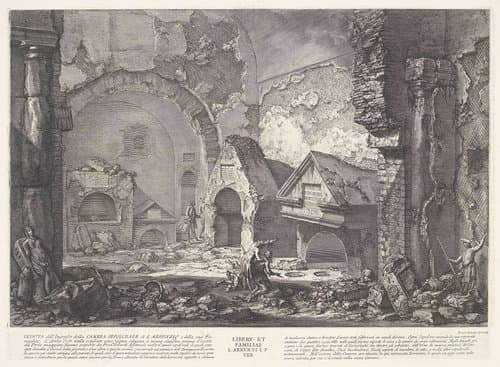 Ingang graftombe van de Arruntius familie by Giovanni Battista Piranesi