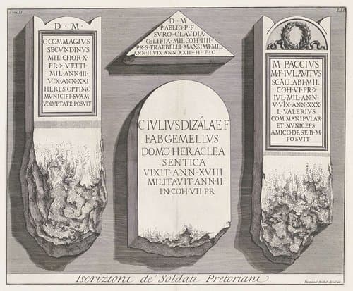 Iscrizioni de' Soldati Pretoriani by Giovanni Battista Piranesi
